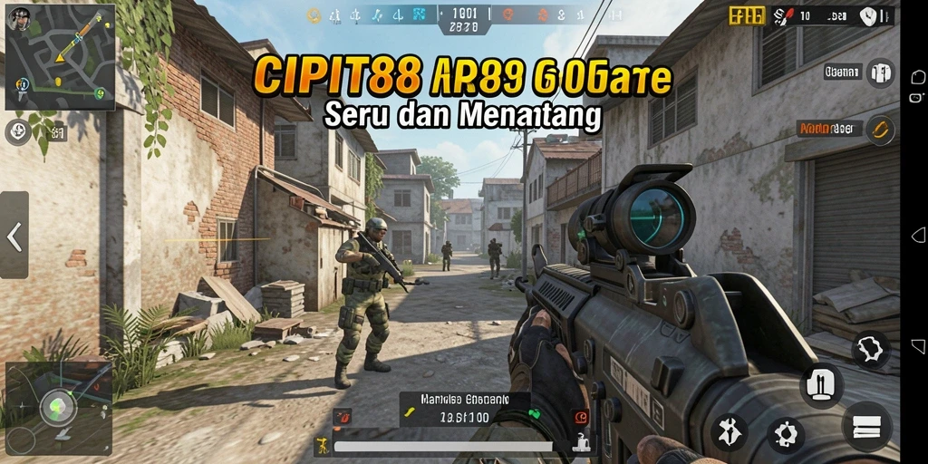 Tampilan gameplay intens dalam CIPIT88 dengan aksi tembak-menembak.