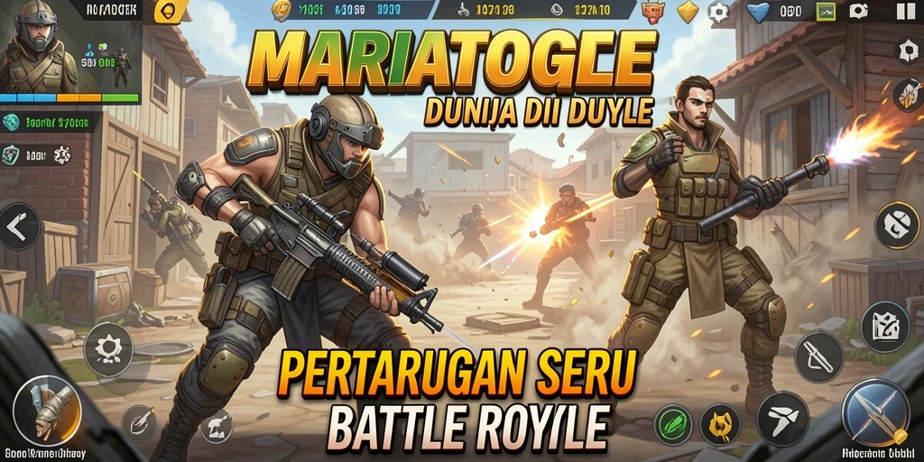 Tampilan gameplay MARIATOGEL yang mendebarkan di medan pertempuran.