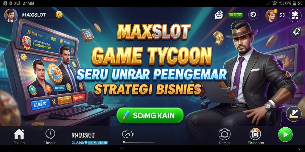 Screenshot gameplay <strong>MAXSLOT</strong> menampilkan kasino yang megah dan ramai pengunjung.