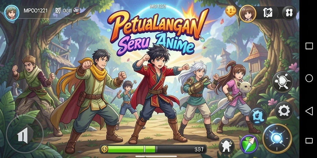 Tampilan gameplay MPO1221 yang mengesankan dengan karakter Anime.