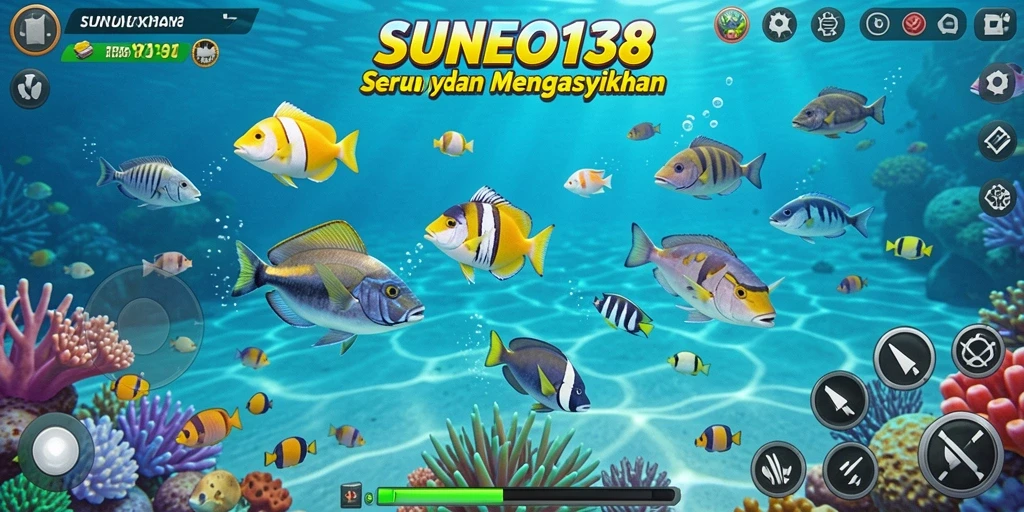 Tampilan menarik dari gameplay Tembak Ikan SUNEO138.