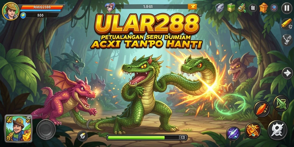 Screenshot gameplay ULAR288 menampilkan aksi seru dan karakter dinamis.