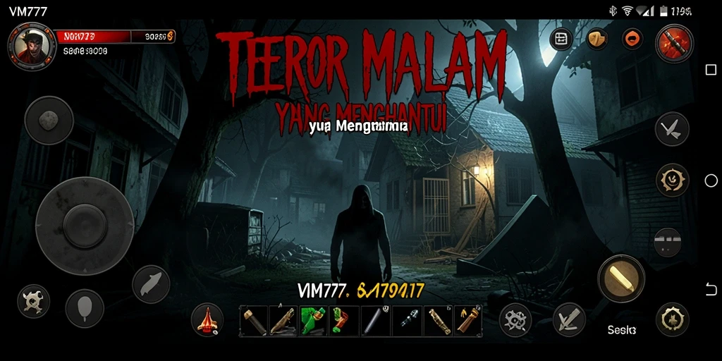 Gameplay VM777 yang mencekam dan menegangkan dalam suasana horror.